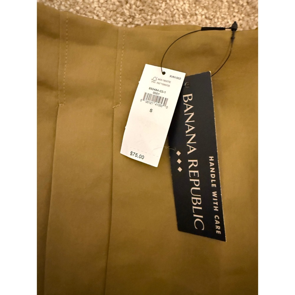 Banana Republic Pleated Skort Womens Size S Tan Khaki NWT High Rise Satin